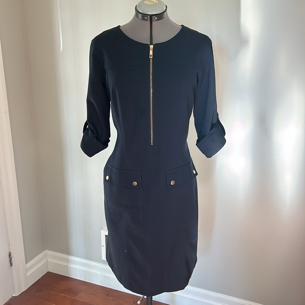 Laura Navy blue Sheath Dress -Size 8